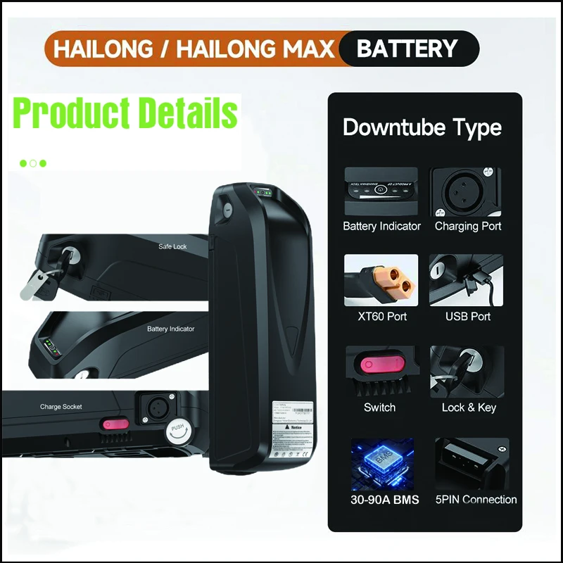 بطارية هايلونج للدراجات الكهرب - مراجعة Ebike Battery 48V 20Ah Hailong وسعره