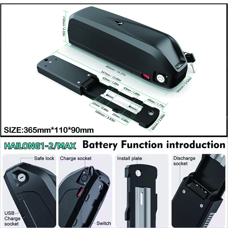 بطارية هايلونج للدراجات الكهرب - مراجعة Ebike Battery 48V 20Ah Hailong وسعره