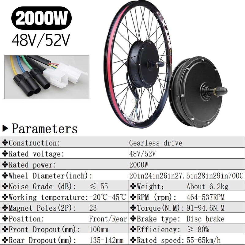طقم تحويل الدراجة الكهربائية 7 - مراجعة 72V 5000W Hub Motor Kit وسعره